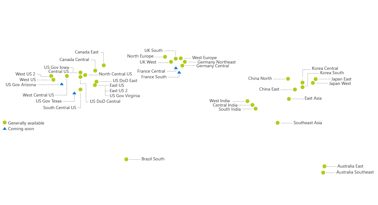 Microsoft Azure Region Map